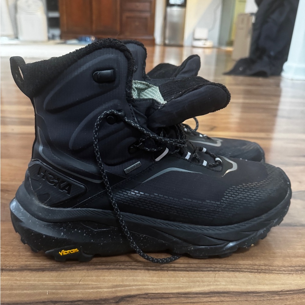 Hoka Men's Black and Gray Rain Boots